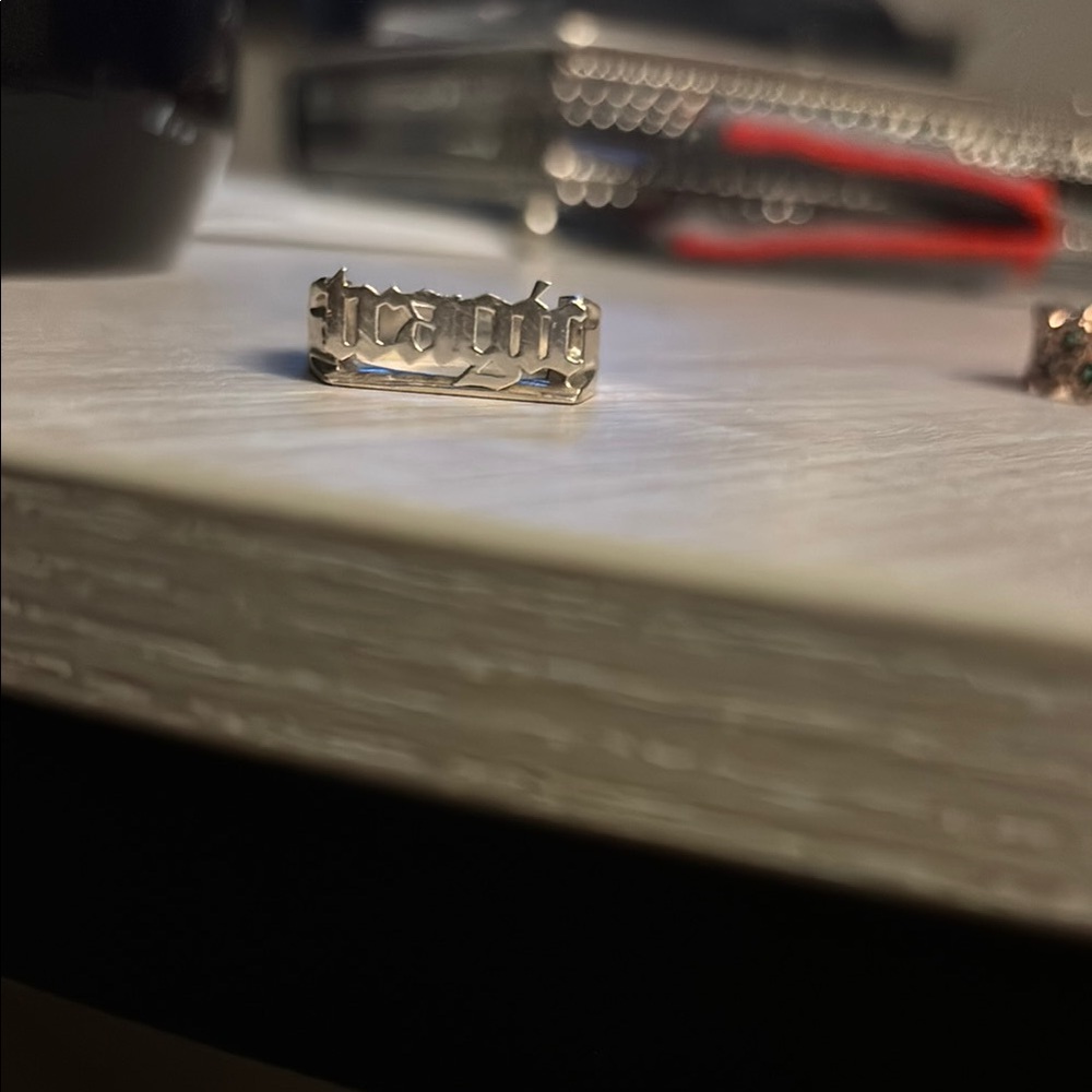 Silver Engraved Tragic Ring